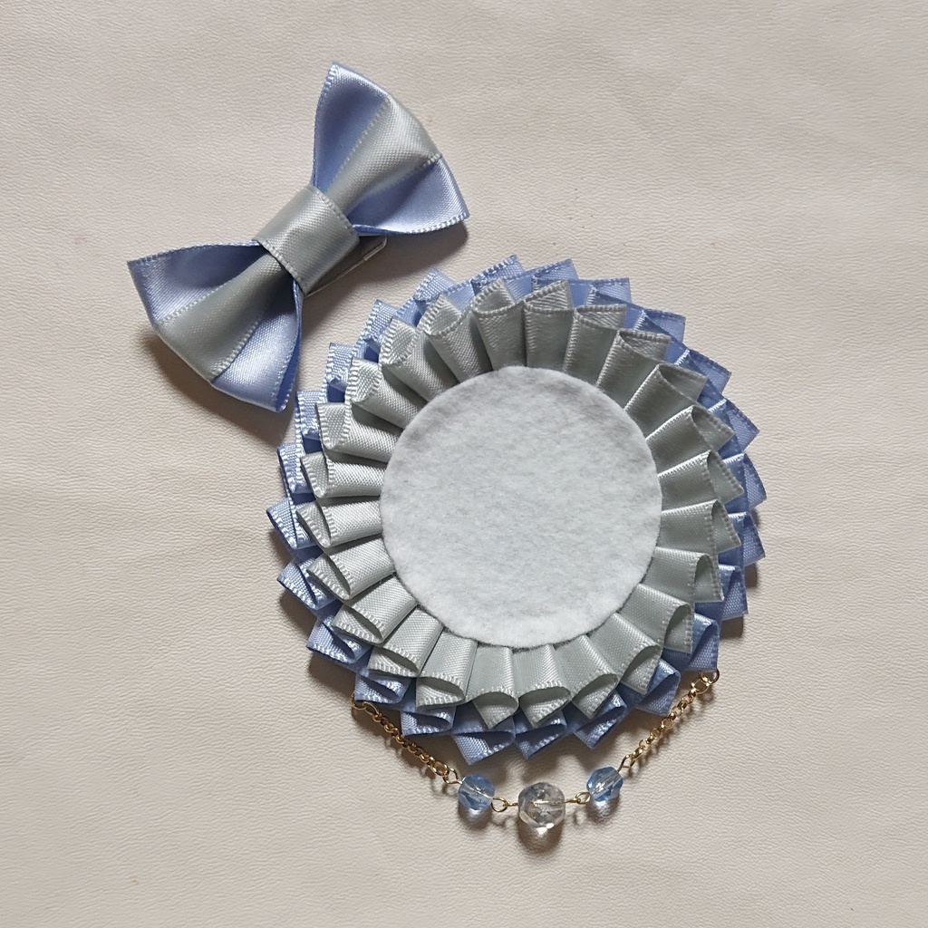 バイカラーロゼット【藤色×グレー】