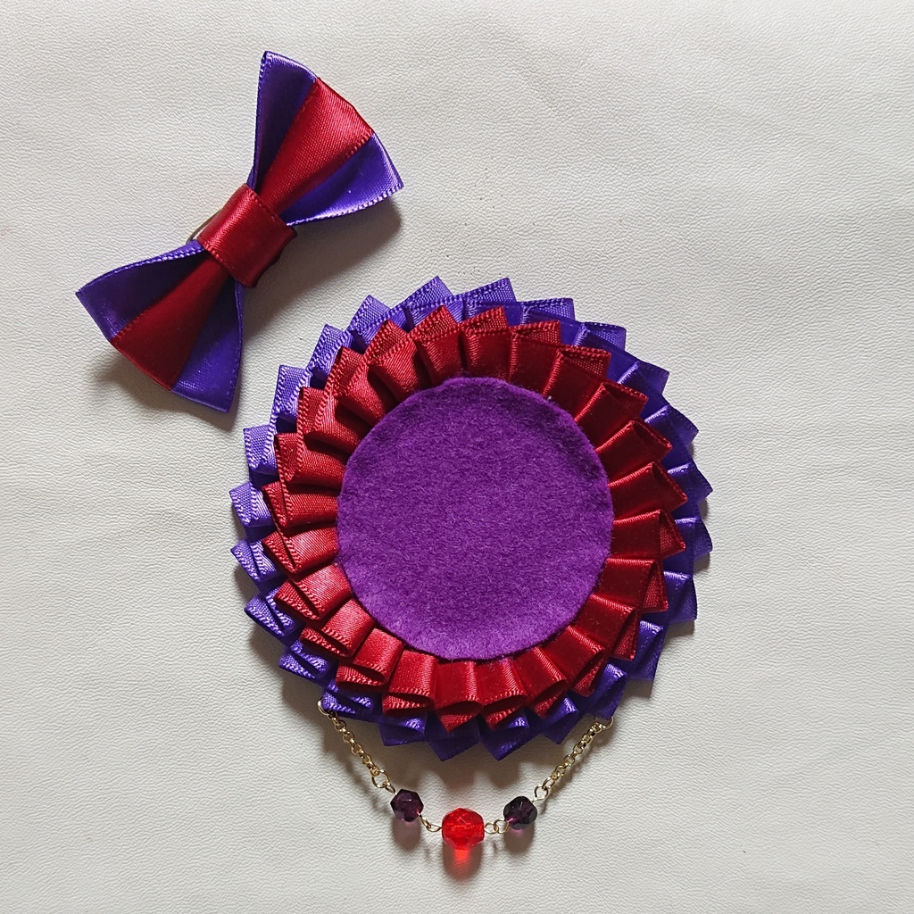 バイカラーロゼット【紫×ボルドー】