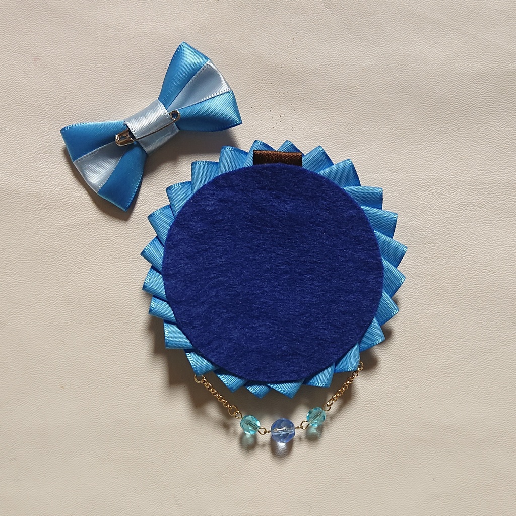 バイカラーロゼット【ターキス×サックス】