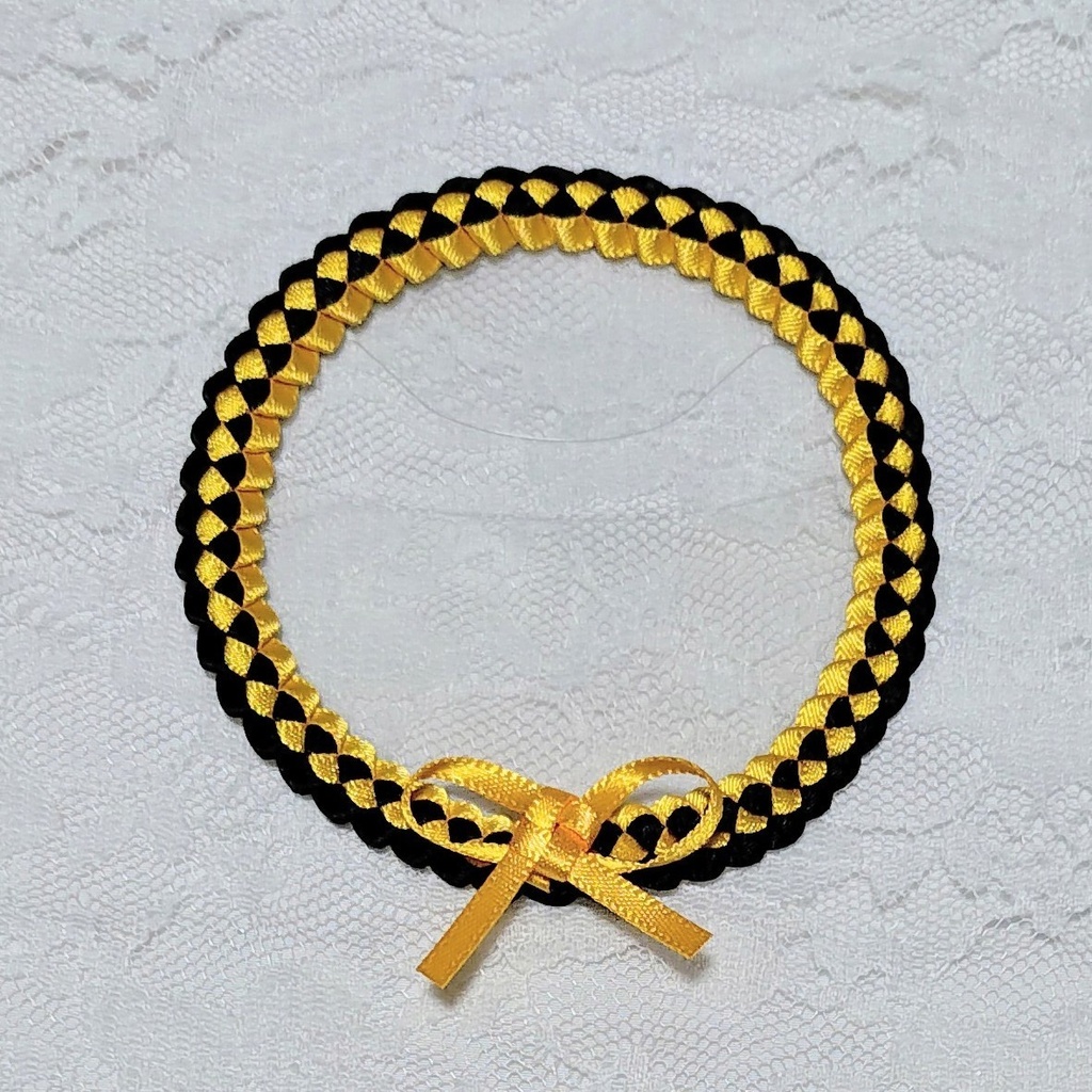 65mm用デコ缶バッジカバー【山吹色✕黒】