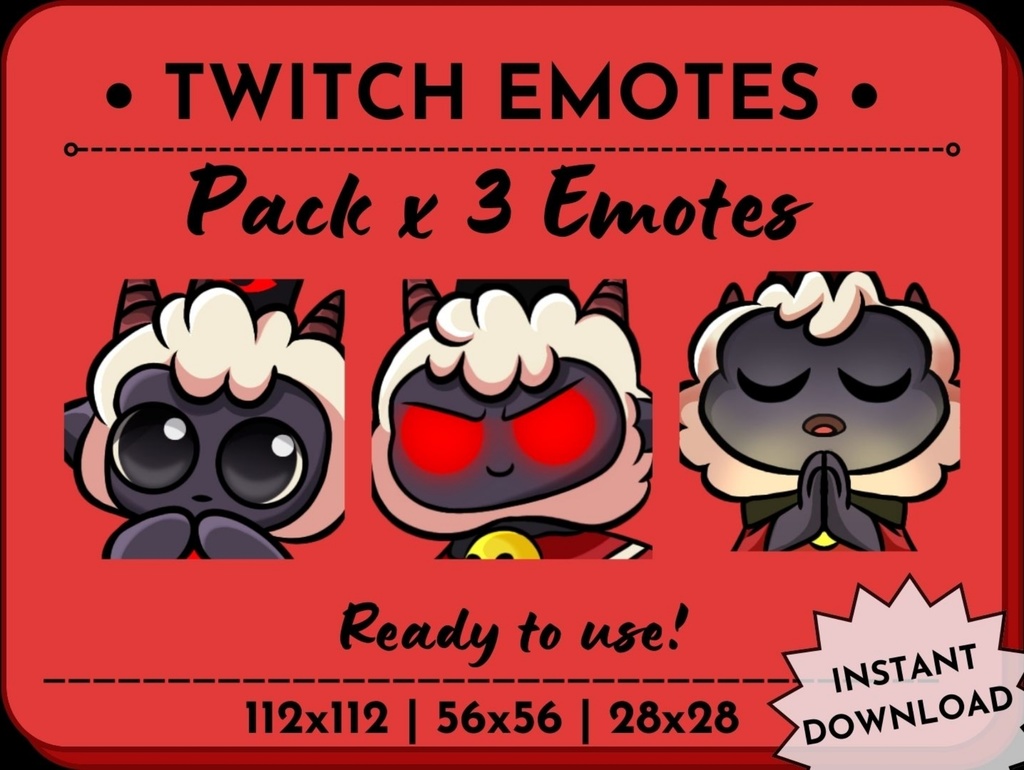 Lamb EMOTES for Twitch or Discord - MrxLechugaEMOTES - BOOTH