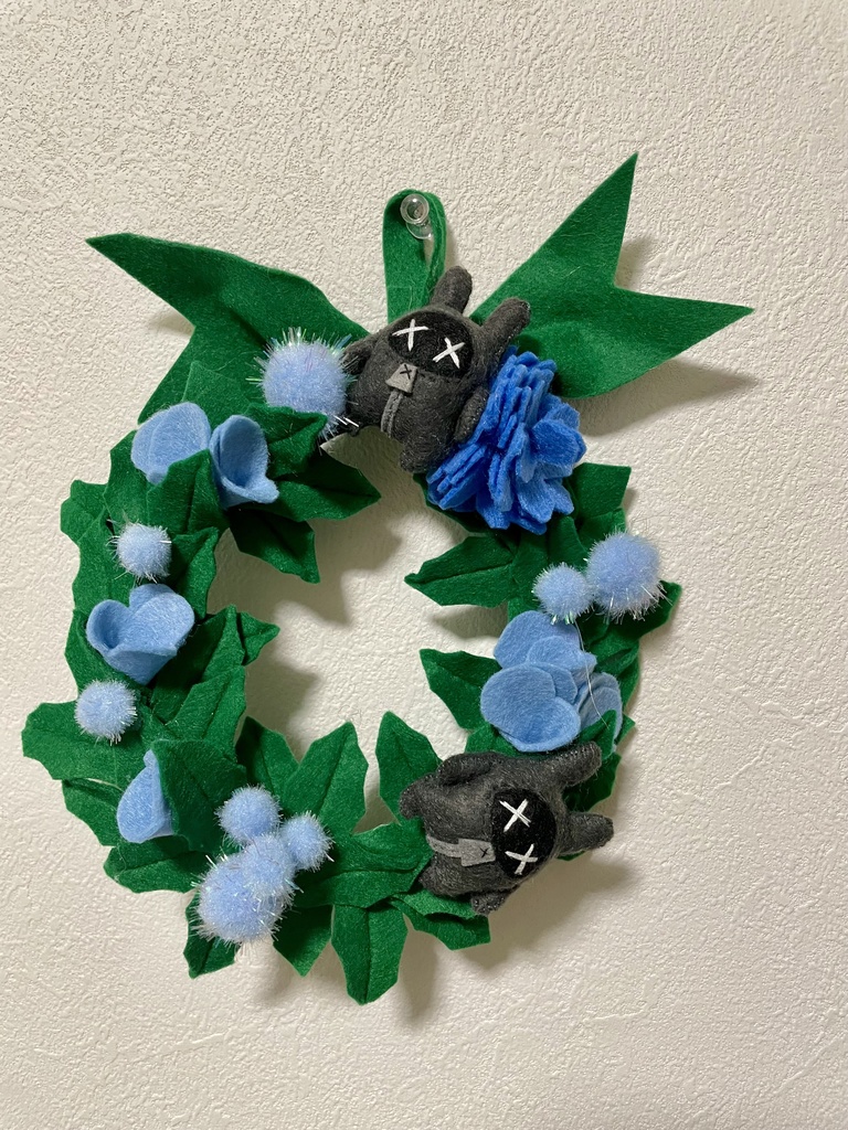 ボンプさんの青いクリスマスリース🩵