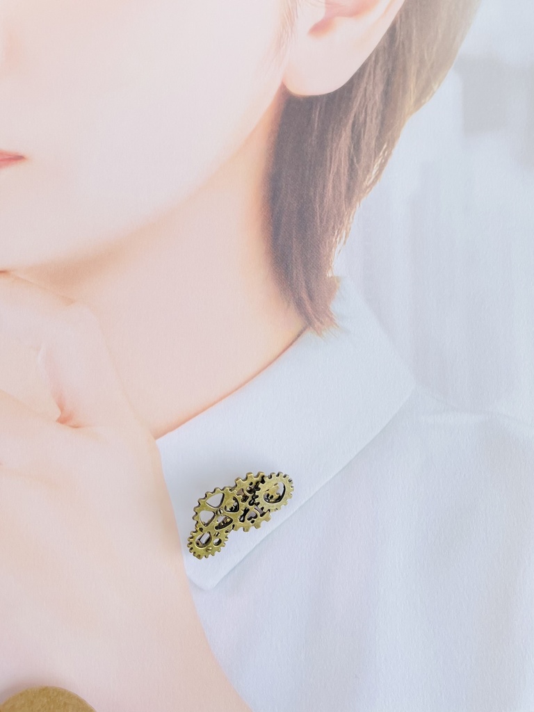 歯車 ブローチ ピン