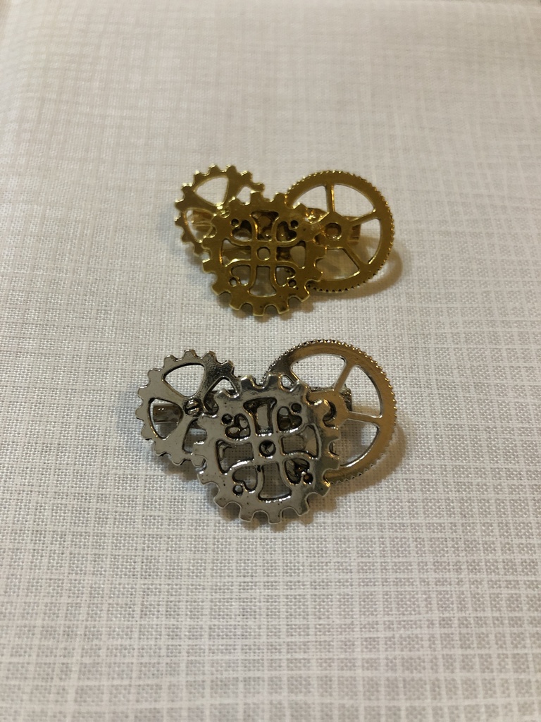 歯車 ブローチ ピン 小さめ