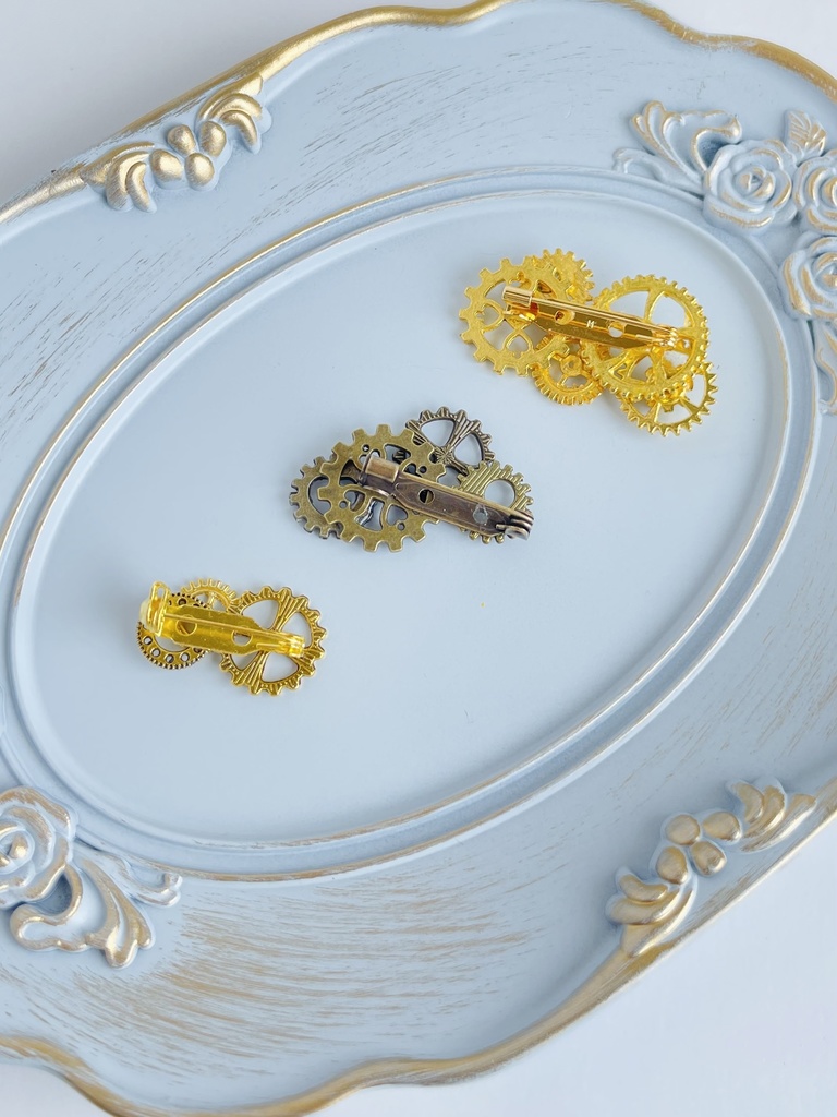 歯車 ブローチ ピン