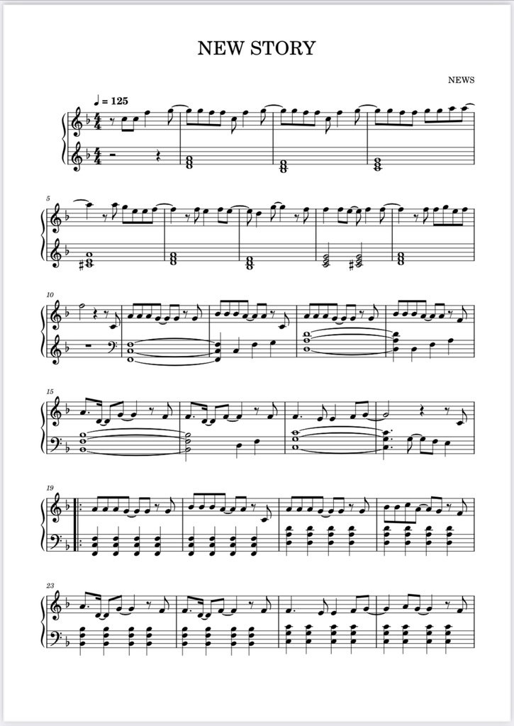 ［楽譜］NEW STORY / NEWS