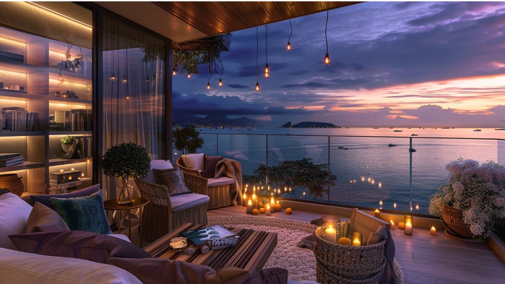 海辺のテラス ― 夕暮れと灯りの癒し