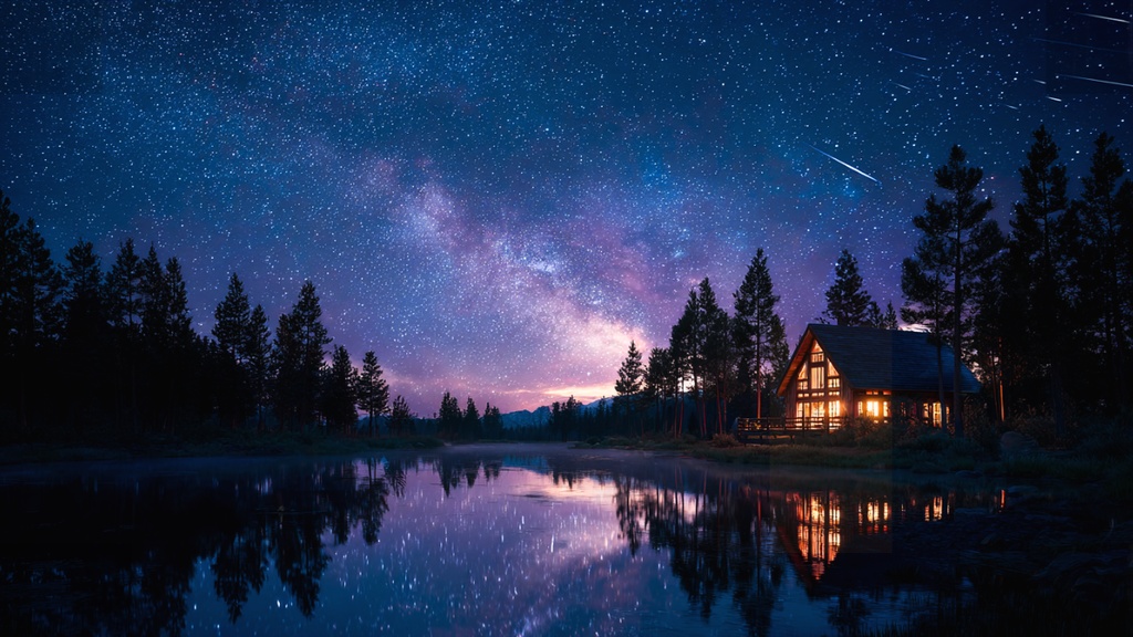 湖畔の小屋 ― 星空の静寂