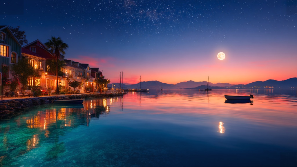 月明かりの港町 ― 光と静けさの街