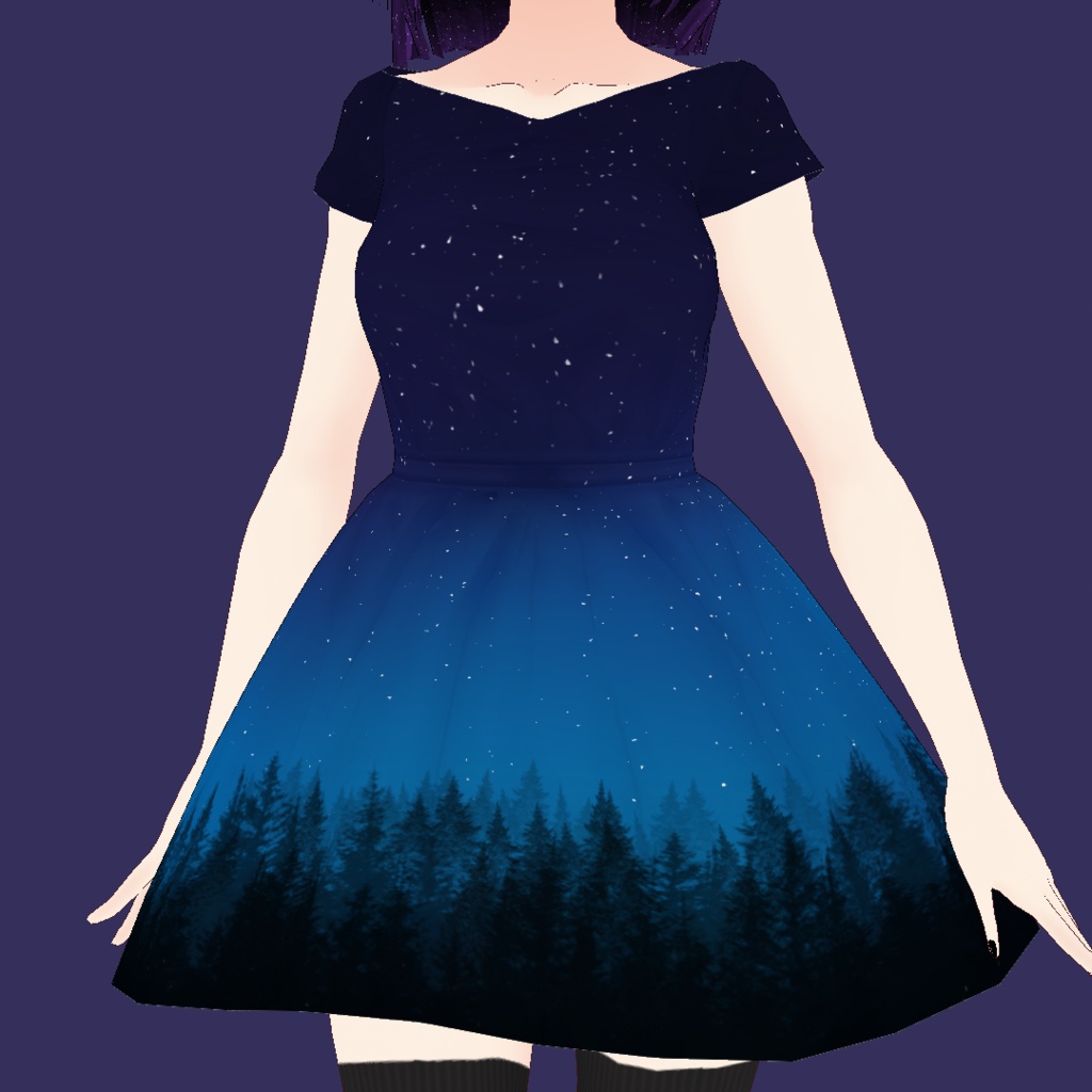 [VRoid] Starry Night Forest - dress texture