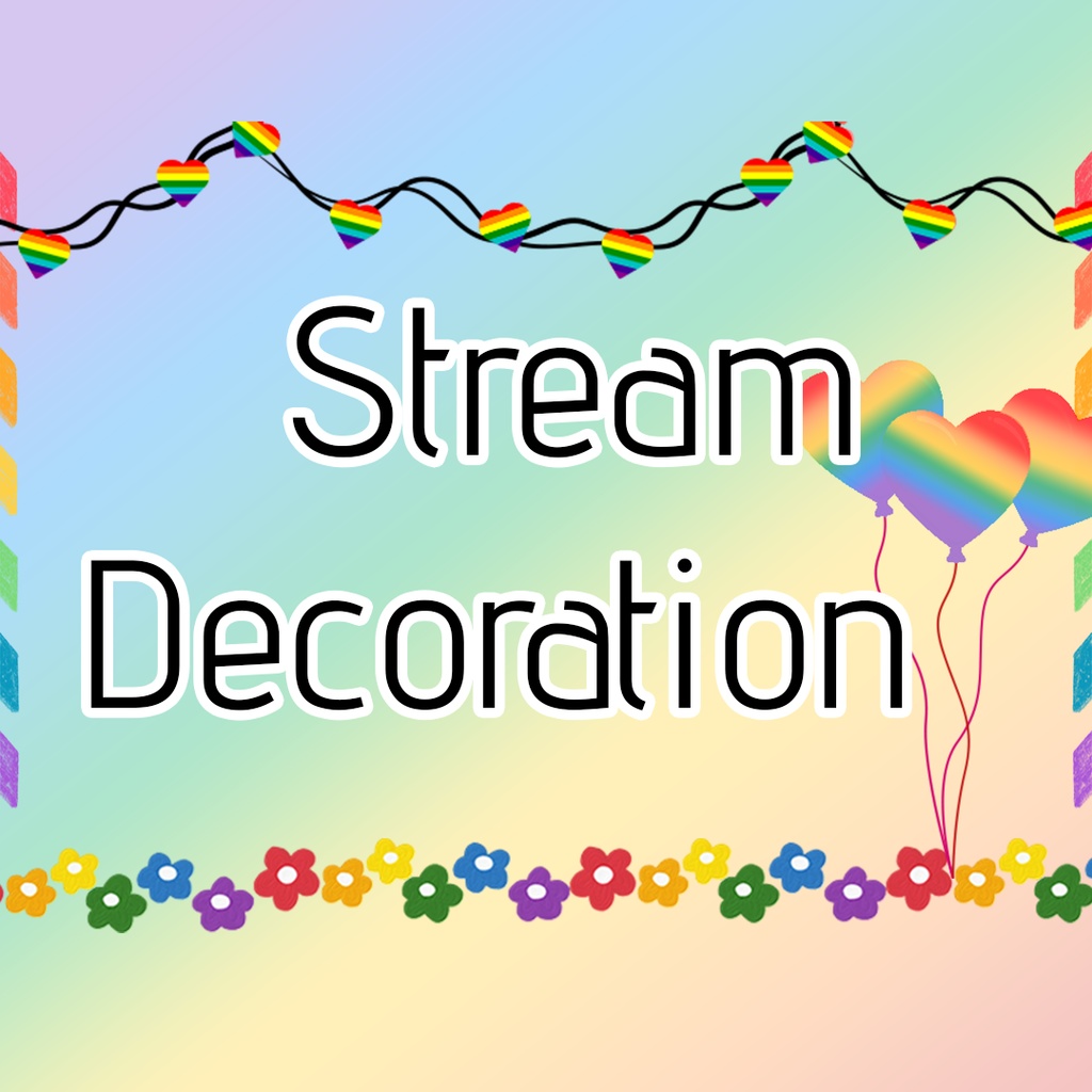 5x Rainbow Stream Decoration | Twitch, Youtube, LGBT, Pride Month |