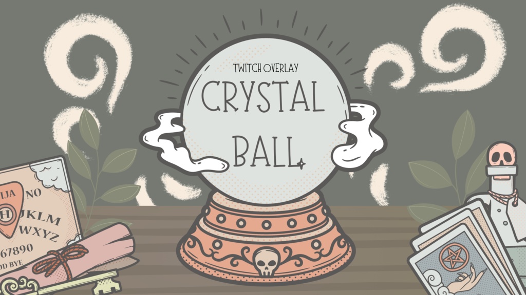 CRYSTAL BALL Stream Overlay | Witch - Goth - Pastel - Panels - Starting soon - BRB - Offline | Twitch - Youtube