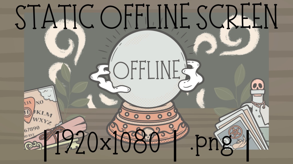 CRYSTAL BALL Stream Overlay | Witch - Goth - Pastel - Panels - Starting soon - BRB - Offline | Twitch - Youtube