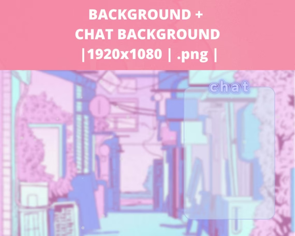 Animated Stream Background | VTuber - Cute - Pastel - Pink - Anime - Just Chatting | Twitch - Youtube | INSTANT DOWNLOAD