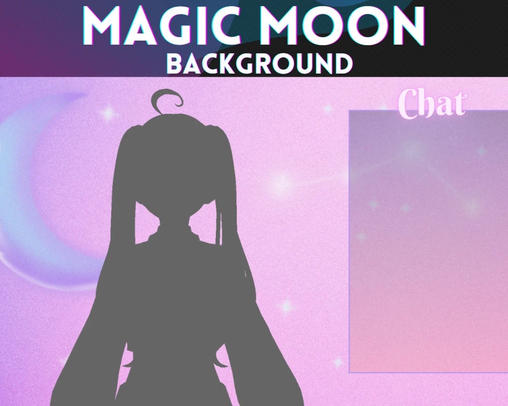 Magic Moon Animated Stream Background | Cute - Pastel - Pink - VTuber - Celestial - Star - Just Chatting - Chat - Star| INSTANT DOWNLOAD