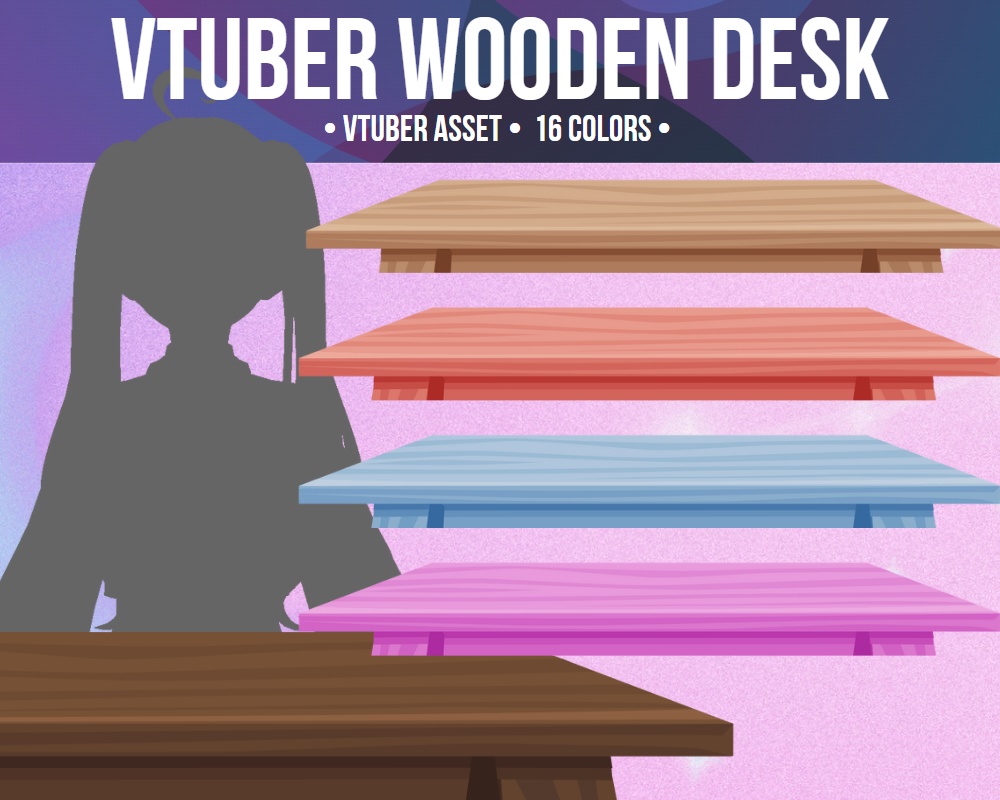 Vtuber Table Desk Asset | 16 Colors | Assets for Vtuber - Props - Accessory | Digital Download