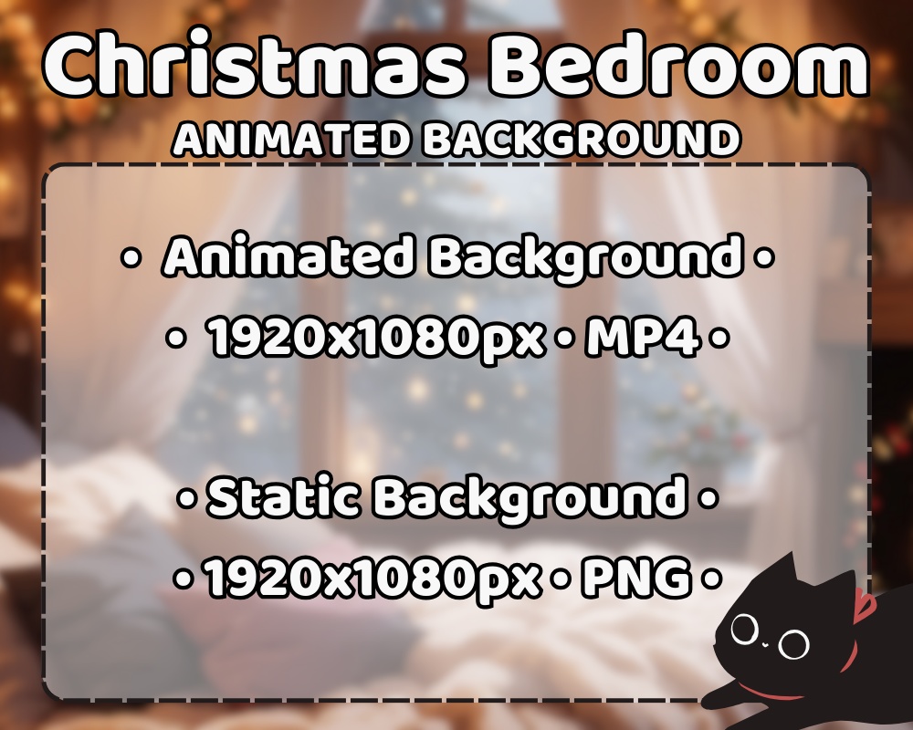 Christmas Bedroom ANIMATED STREAM BACKGROUND | Cozy Room for Vtuber, Snow, Lofi, Aesthetic, Looped, Twitch | Instant Digital Download