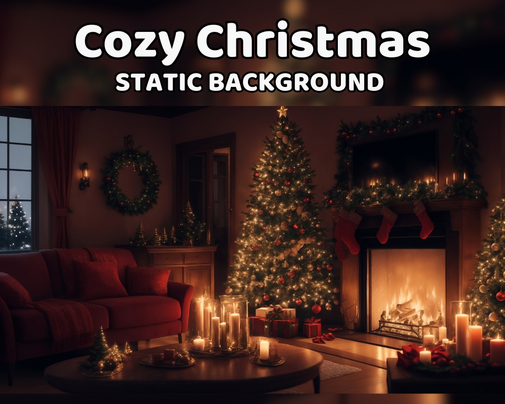 ANIMATED BACKGROUND Cozy Christmas Living Room for Vtuber | Ambience, Lofi, Aesthetic, Seamless Looped, Twitch | Instant Digital Download
