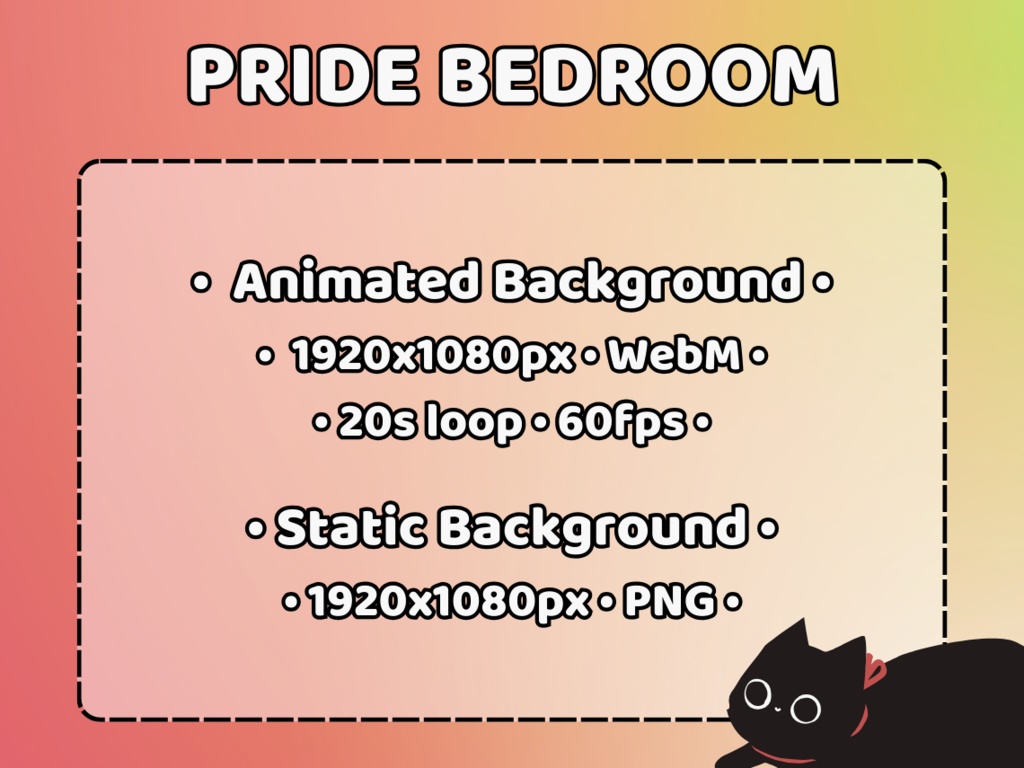 PRIDE ANIMATED BACKGROUND | Cute Pastel Bedroom Lgbt Cozy Ambience Safe Space Rainbow Pride Month Overlay | Instant Digital Download