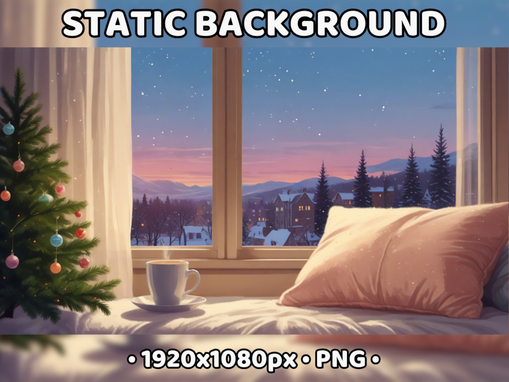 Cozy Christmas ANIMATED BACKGROUND | Vtuber Holiday Xmas Winter Christmas Window View Ambience Lofi Aesthetic Seamless Looped Twitch
