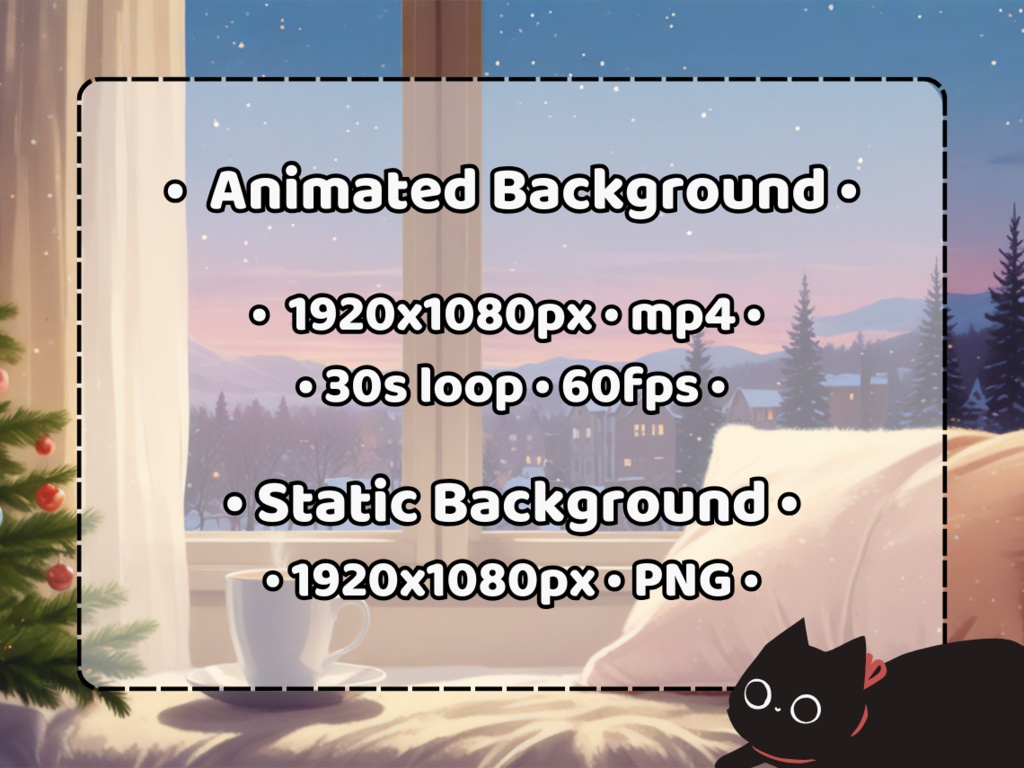 Cozy Christmas ANIMATED BACKGROUND | Vtuber Holiday Xmas Winter Christmas Window View Ambience Lofi Aesthetic Seamless Looped Twitch