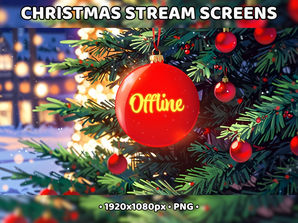 ANIMATED Stream Screens CHRISTMAS Semi-transparent Christmas ornament Xmas Holiday Winter Ornament Ball Vtuber Background Starting Soon Brb