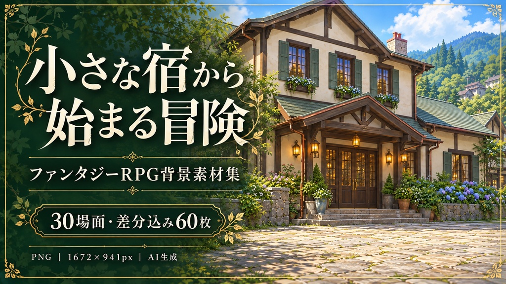 小さな宿から始まる冒険|ファンタジーRPG背景素材集