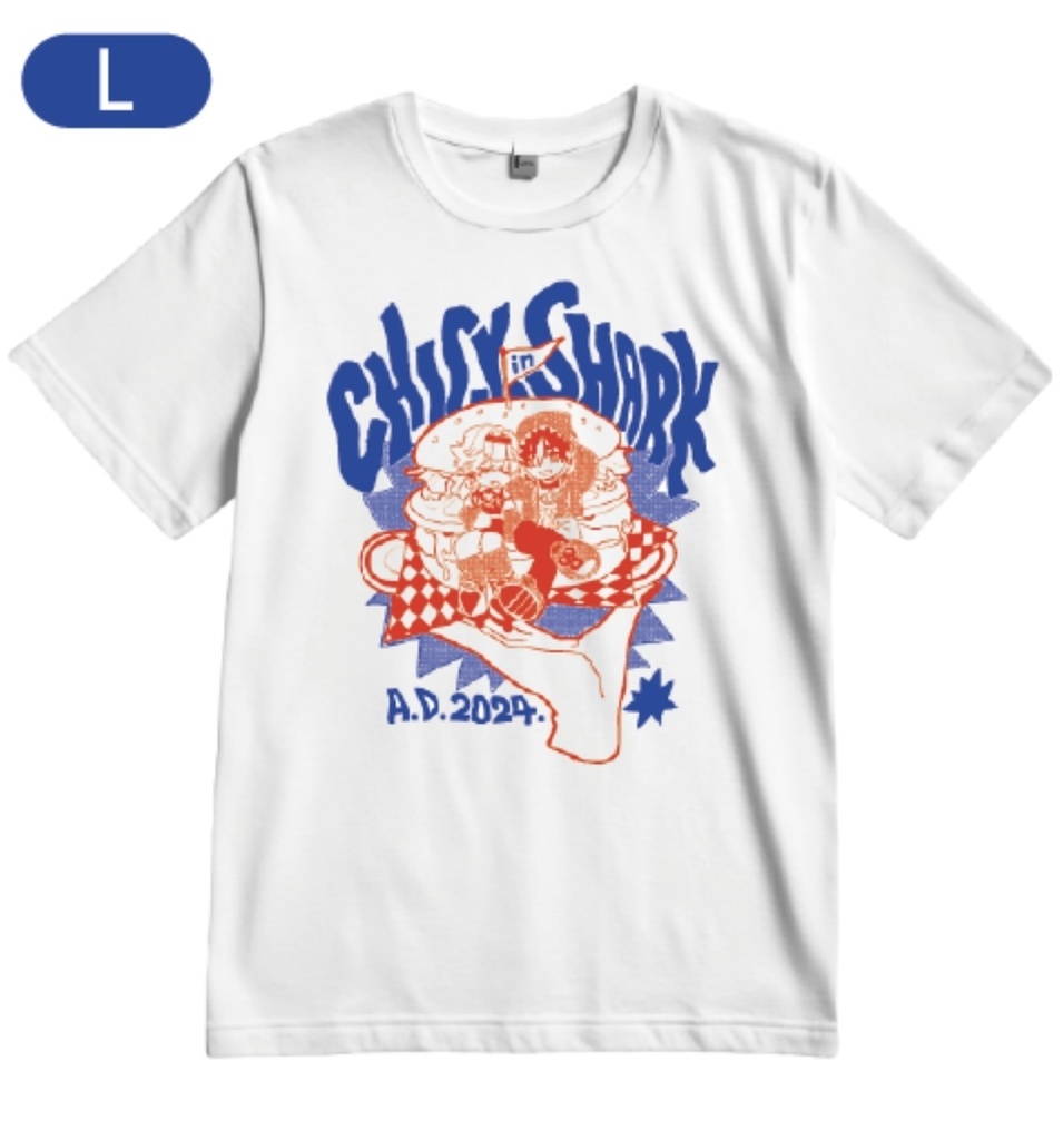 CHICK IN SHARK USEDボディ2色Tシャツ