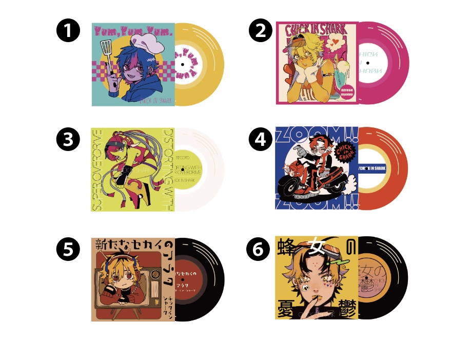 【受注生産】レコード風シールセット