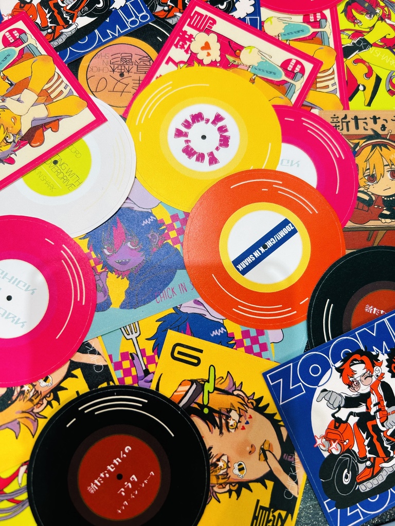 【受注生産】レコード風シールセット