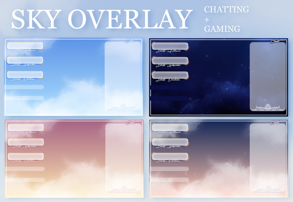 VTUBER Sky Stream Overlay Package