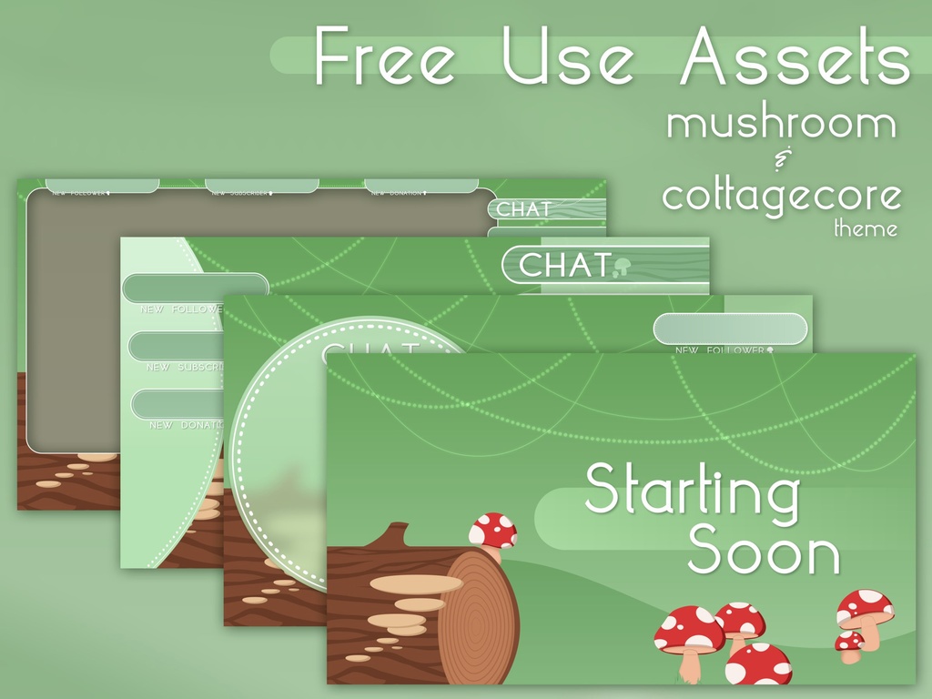 VTUBER Mushroom Stream Overlay Package