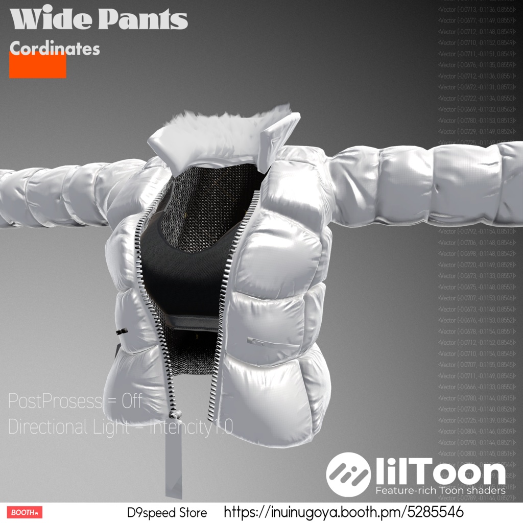 【15アバター対応】ワイドパンツコーディネート