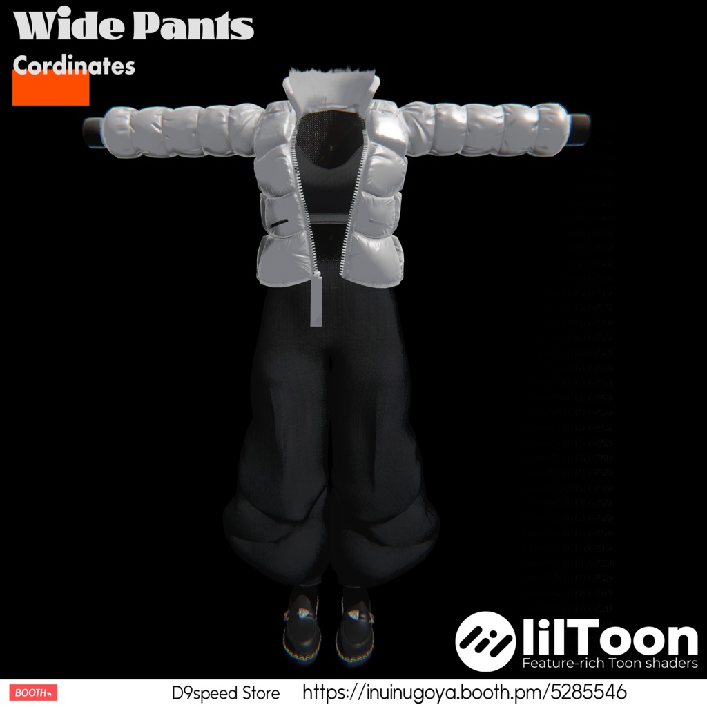 【15アバター対応】ワイドパンツコーディネート