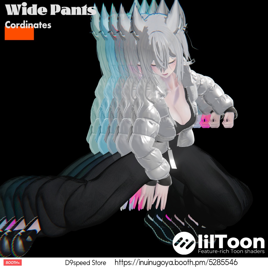 【15アバター対応】ワイドパンツコーディネート