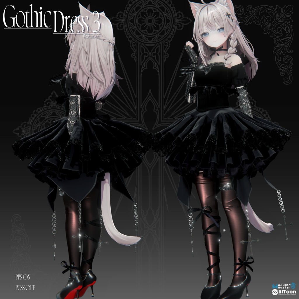 🎃【ハロウィンセール中 10/27~11/8】🎃【10アバター対応】GothicDress 3