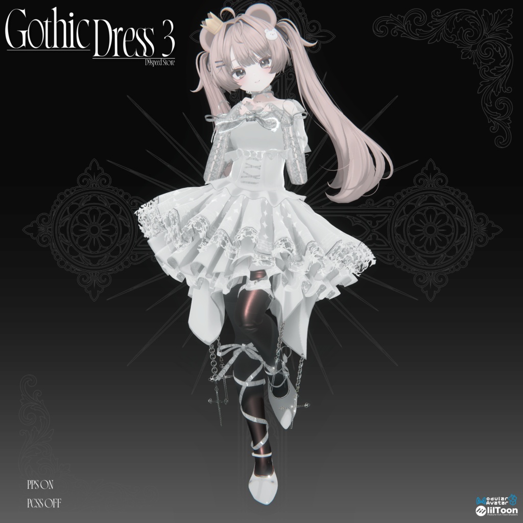 🎃【ハロウィンセール中 10/27~11/8】🎃【10アバター対応】GothicDress 3