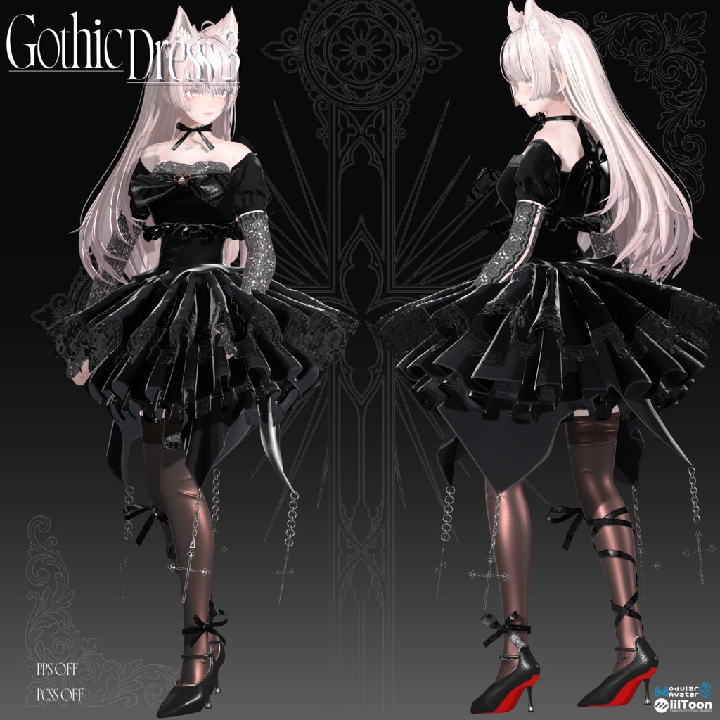 🎃【ハロウィンセール中 10/27~11/8】🎃【10アバター対応】GothicDress 3