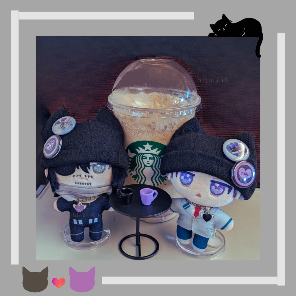 在庫限り再販なし【相心】概念缶バッジ 猫師弟