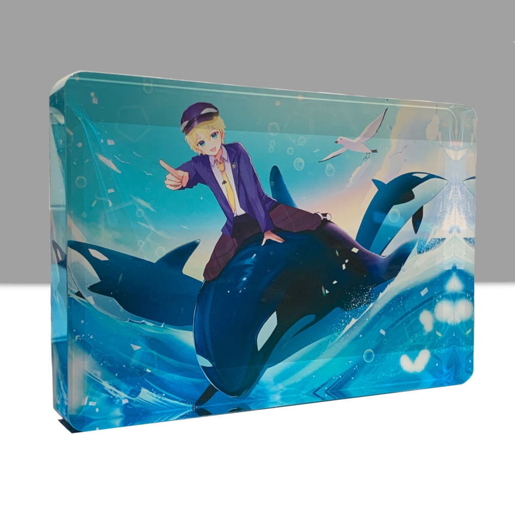 シャチさんとなみのりのいる アクリルブロック