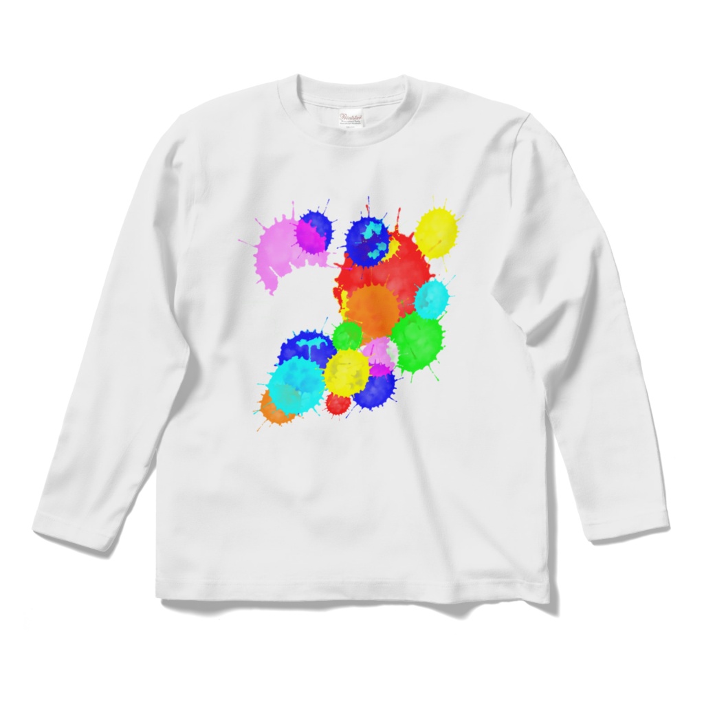 カラフルインク ロングT・白