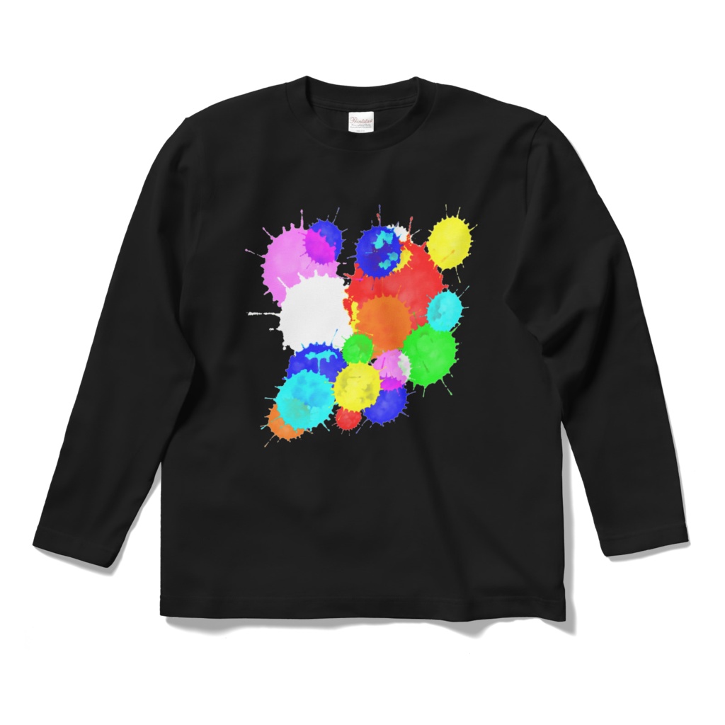 カラフルインク ロングT・黒