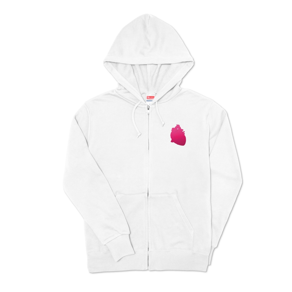 心臓と瞳パーカー・白