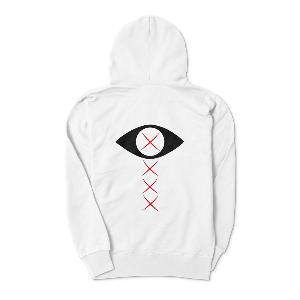 心臓と瞳パーカー・白