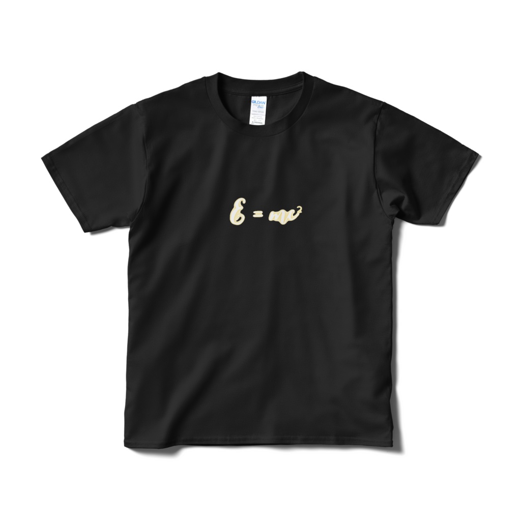 Tシャツ【E = mc2（ゴールド）】