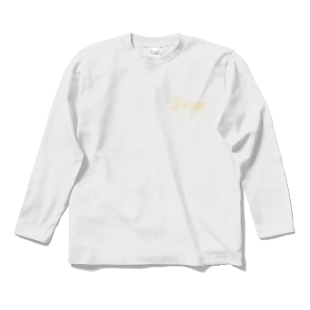 ロングTシャツ【E = mc2（ゴールド）】