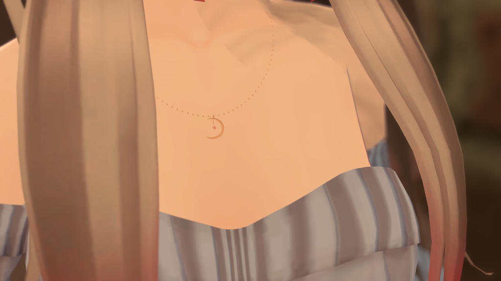 【VRChat想定】月のネックレス【アクセサリー】