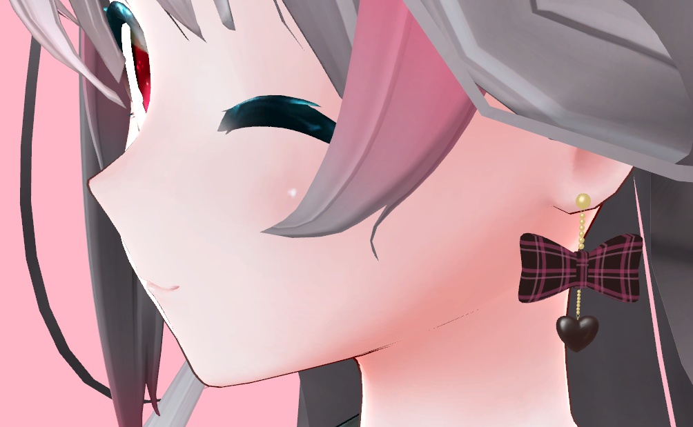 【VRChat想定】チョコレートふうヘアリボン&ピアス【アクセサリー】