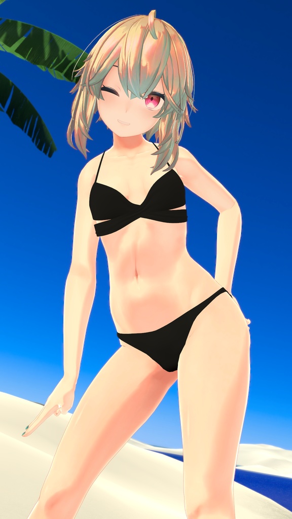 【VRC想定】ミーシェちゃん&メリノちゃん対応「クロスビキニ」【水着】