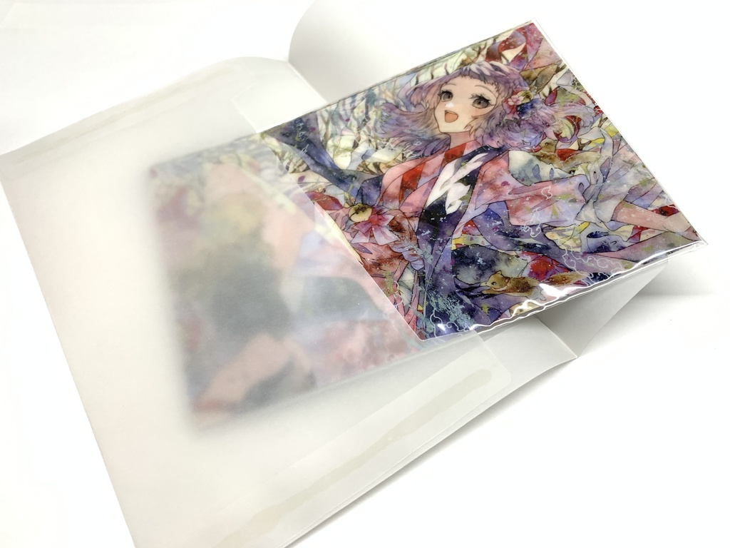 手描きイラスト グッズ クリアポストカード 6枚セット 透明水彩 男の子 女の子